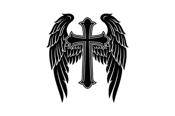 Angel Wing Cross Christian Symbol: Graphics & T-Shirt Designs
