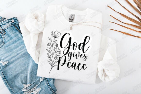 God Gives Peace: Christian Faith Graphics & T-Shirt Design