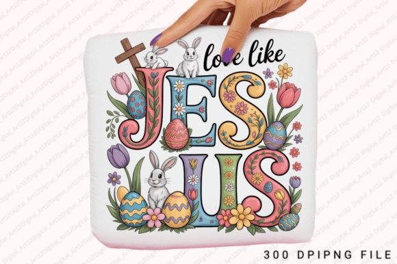 Jesus Religious Easter Spring PNG for Graphics & T-Shirt