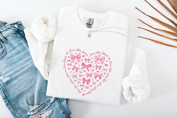 Love Like Jesus Bow Heart Art for Graphics & T-Shirt Designs